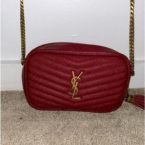 RED YSL CAMERA LOULOU BAG